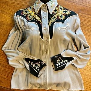 1950 Vintage H Bar C California Ranchwear Western Snap Shirt Women’s size 36